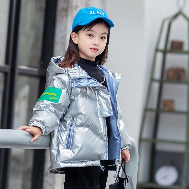 【冬季大促】儿童男童女童免洗韩版加厚短款中小童冬装宝宝亮面新