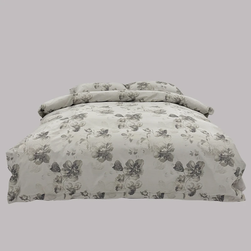 贡缎提花四件套轻奢高档欧式色织棉床单被套枕套被罩双人床上用品