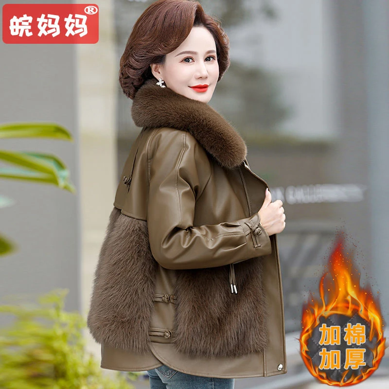 妈妈款冬季外套加棉加厚50-60岁中老年女装高档棉袄母亲洋气衣服