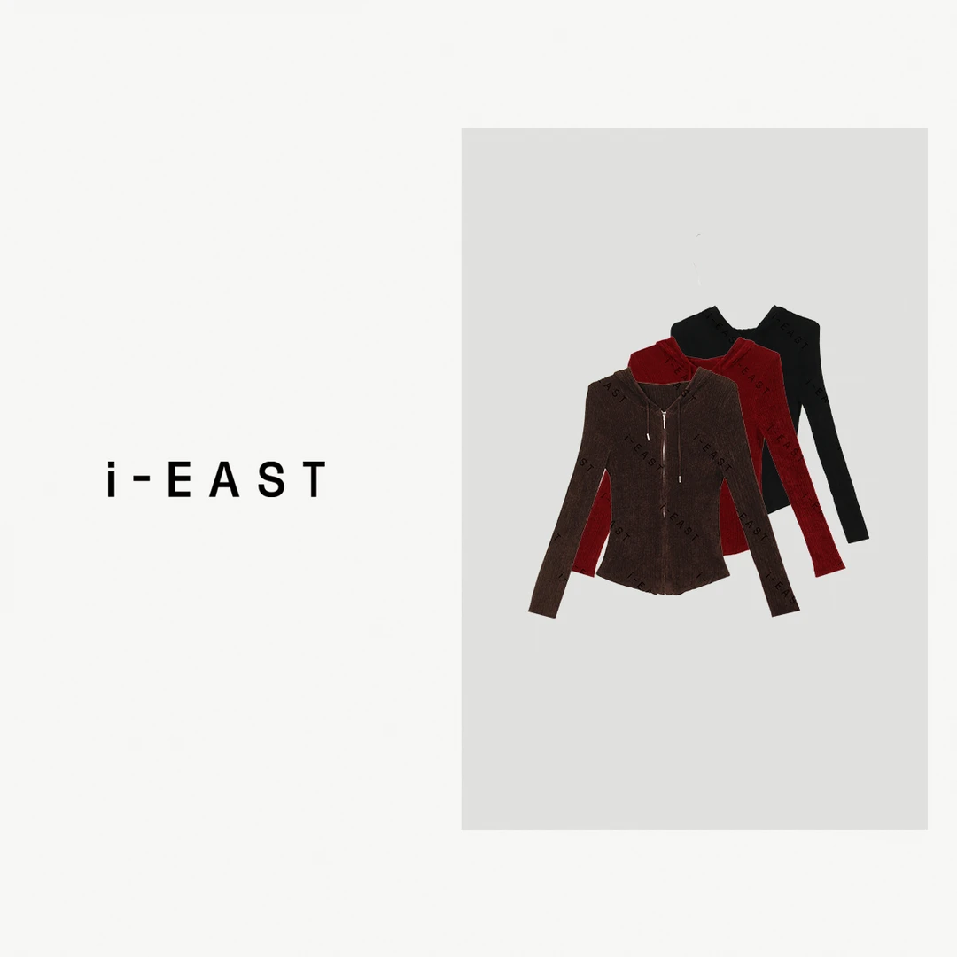 i-EAST 极简基调~修身拉链连帽衬衫开衫-4D SY0865