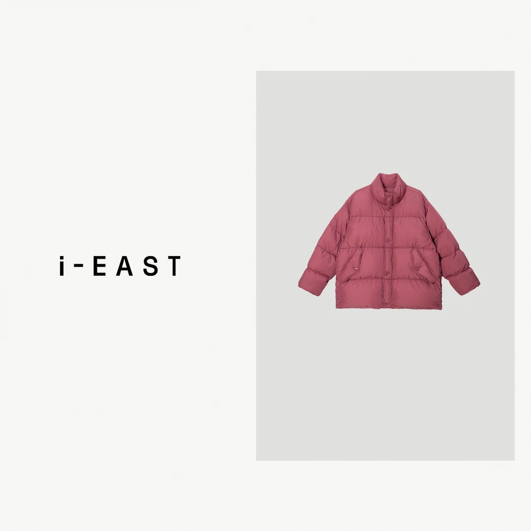 i-EAST 温暖咖啡屋~秋冬极简百搭宽松羽绒服外套-4D Y24442