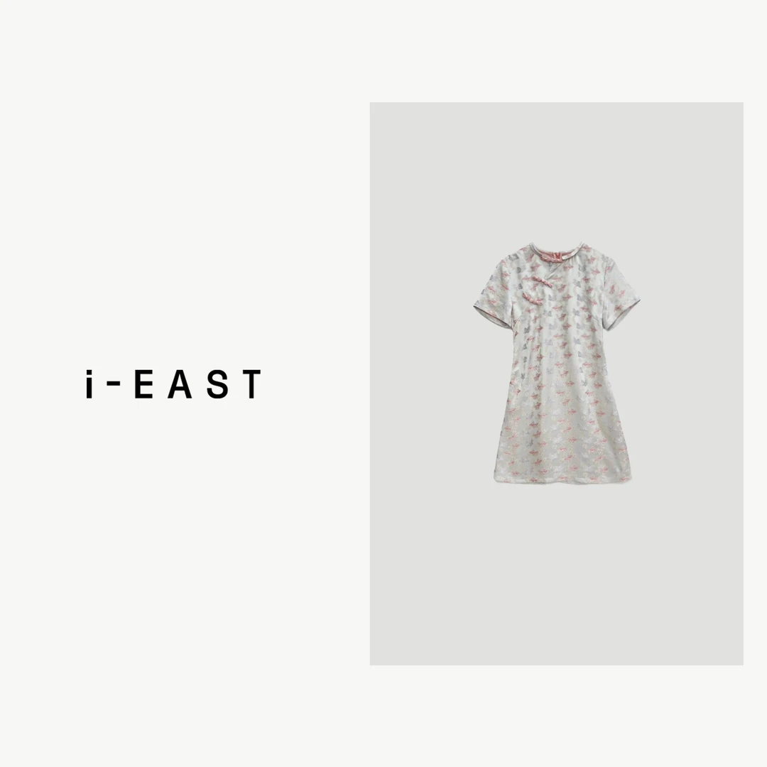 i-EAST 小柔意~ 新中式提花金鱼连衣裙-4X GF060