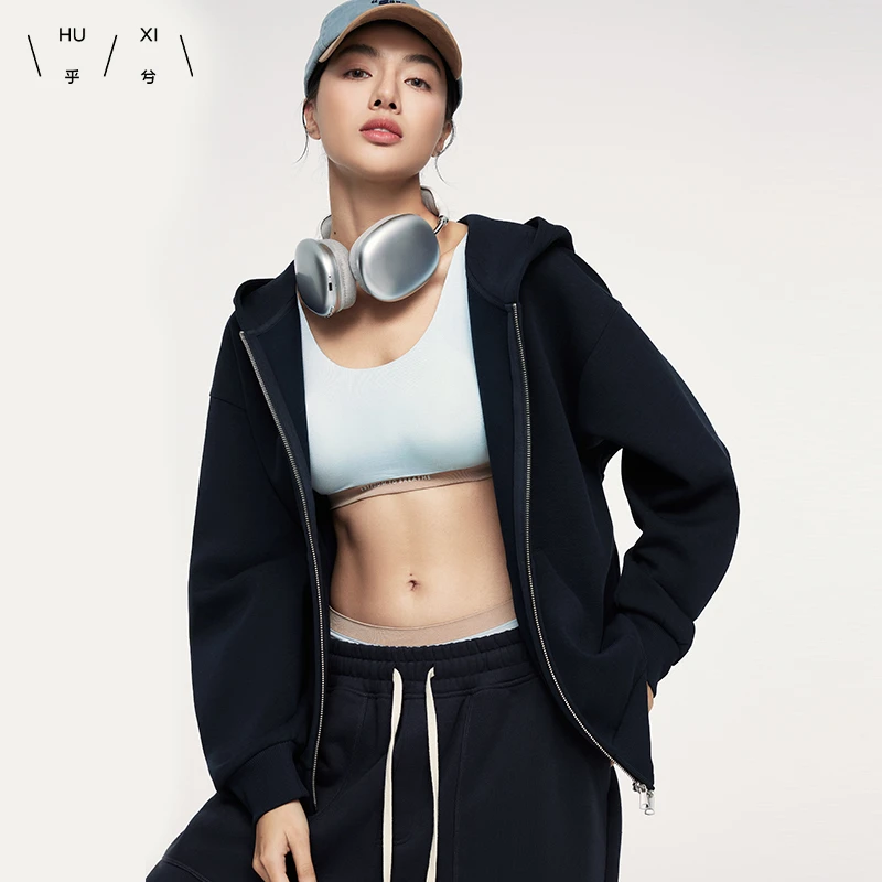 爱慕集团-乎兮开襟连帽长袖卫衣外套女士HX812437