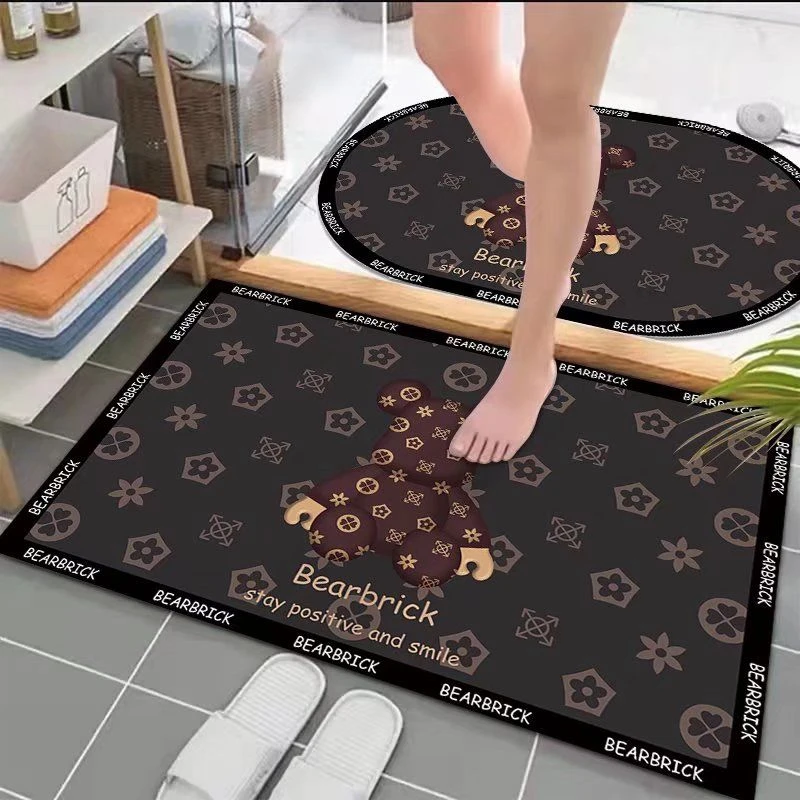 轻奢硅藻泥风格地垫浴室吸水地垫防滑厕所速干垫子耐脏进户门地垫