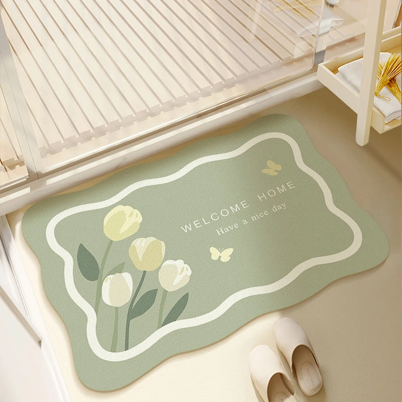 卫生间硅藻泥吸水地垫浴室门口厕所防滑速干脚垫子家用进门垫地毯