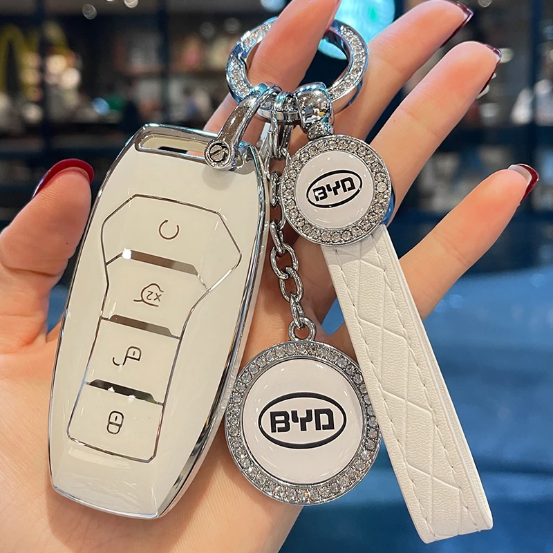 比亚迪汉钥匙套女海豚秦宋plusdmi元pro唐dmi/ev驱逐舰05专用扣