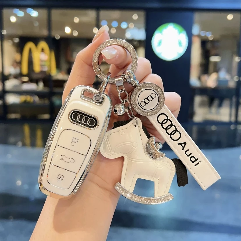 奥迪A6L钥匙套新A4L/A3/A5车Q3/Q5/Q7壳A7L/A8高级感软胶车钥匙包