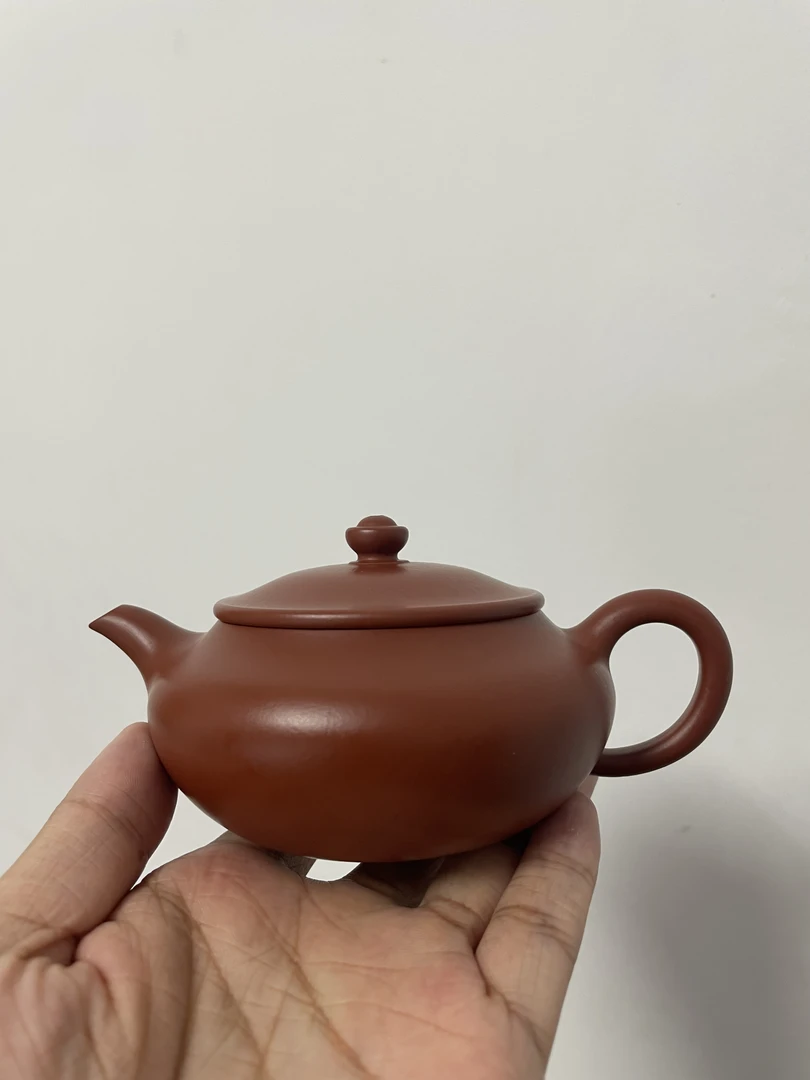 原矿朱泥精工扁樱壶