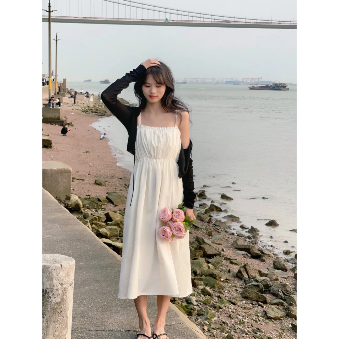 【樱桃小个子】春季新款韩版收腰显瘦吊带裙女ZR-T72837