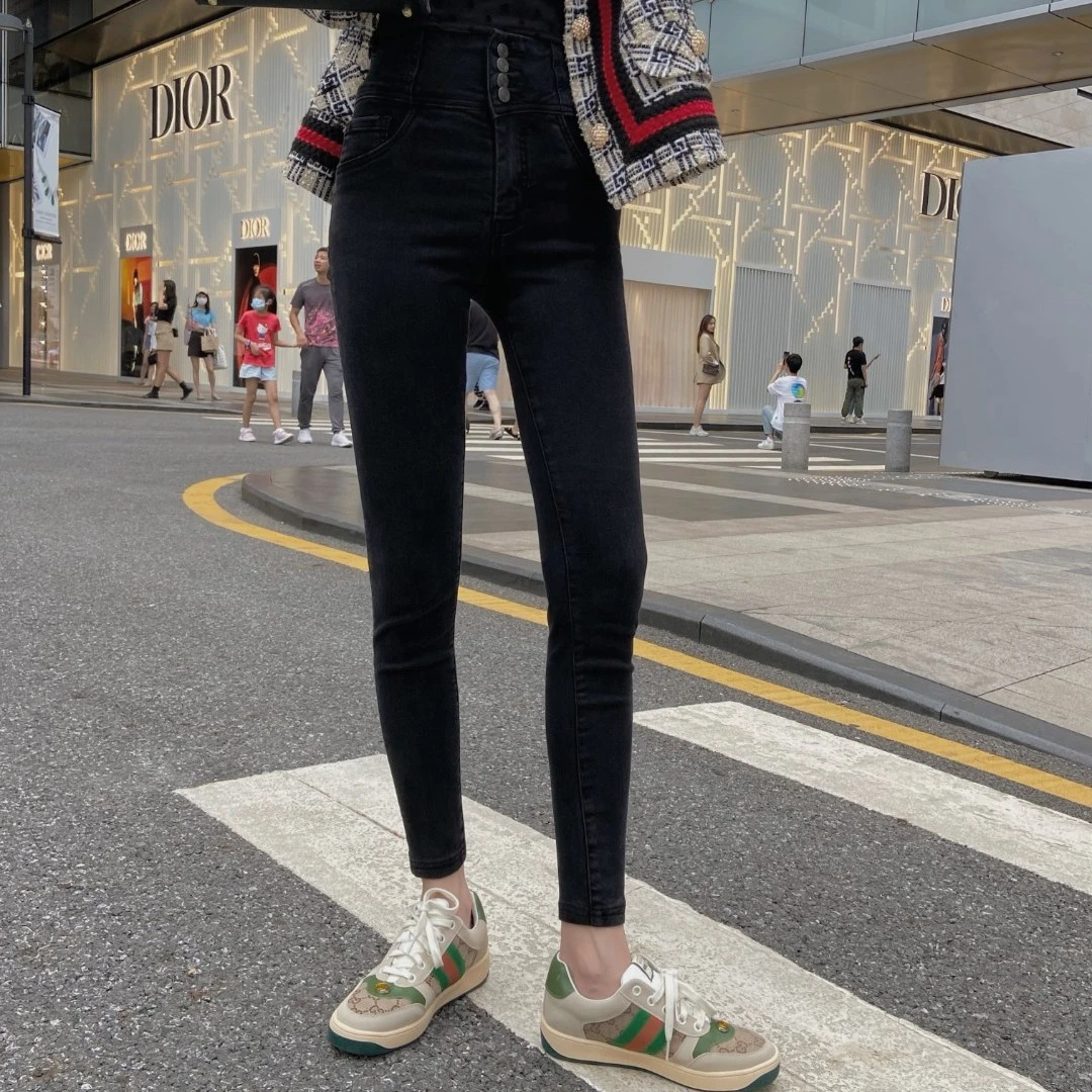 【秋款上新】2022秋季上新超高腰修身高弹九分牛仔裤女DMJ-K52066