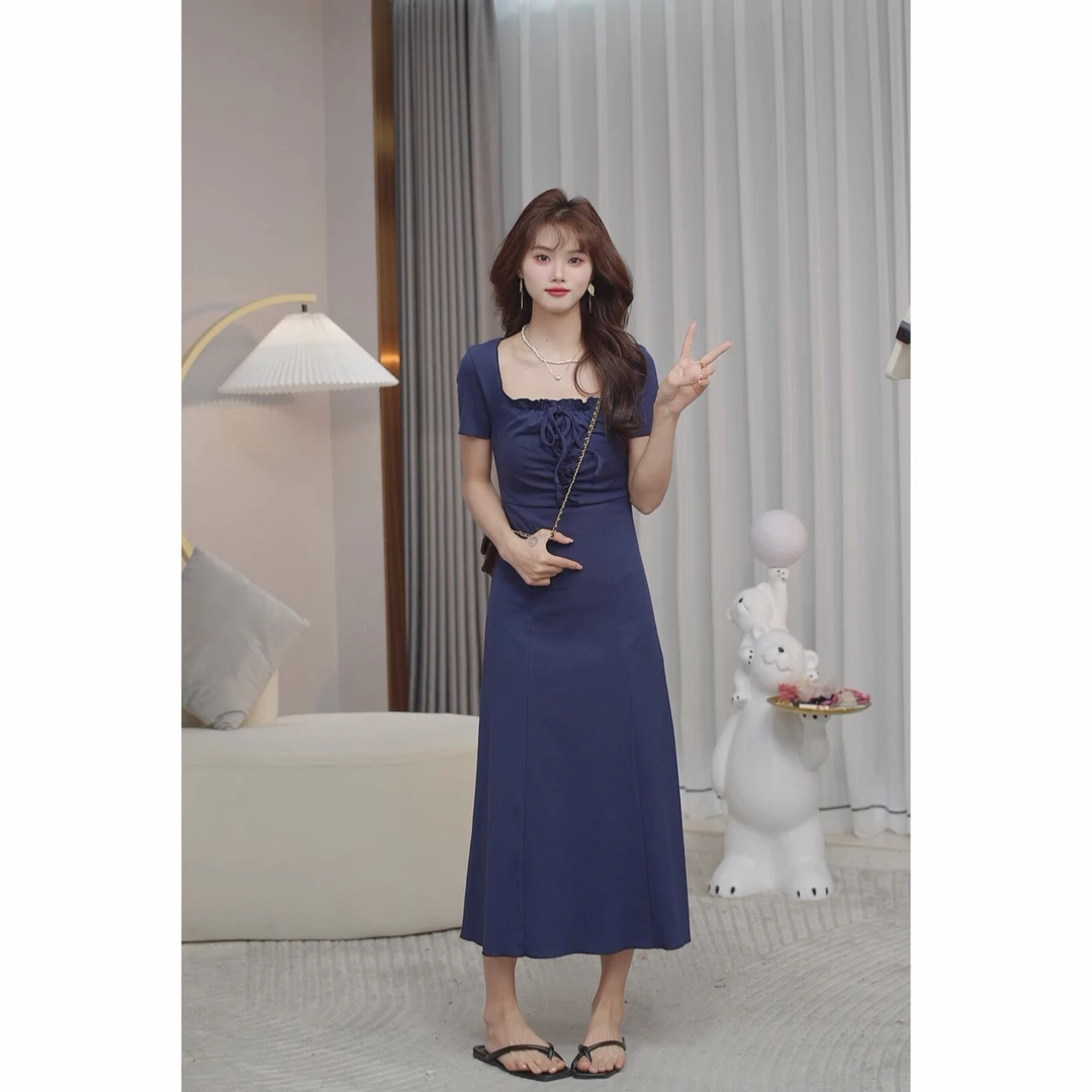 【樱桃小个子】夏季新款法式温柔风修身气质设计感连衣裙ZR-Q74699