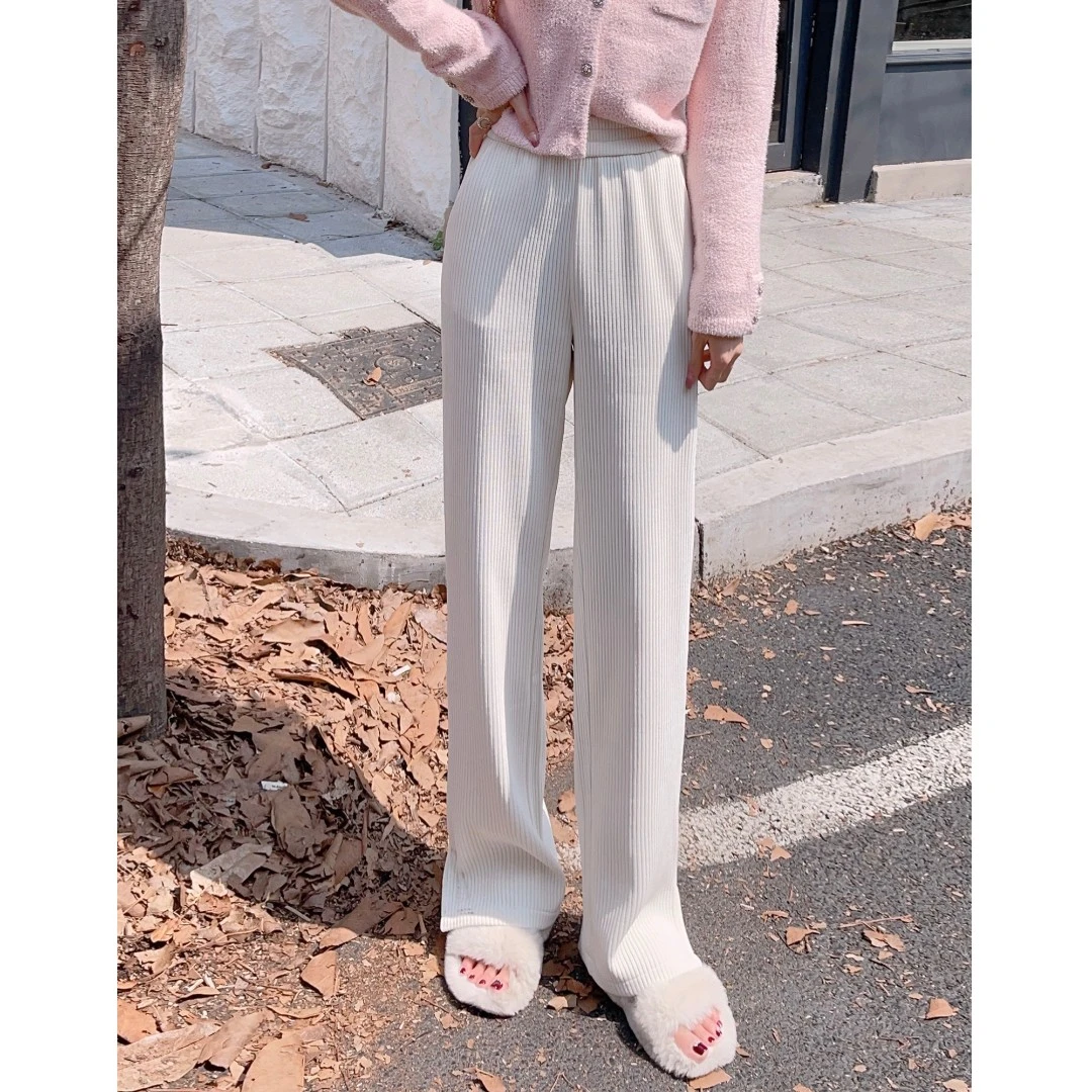 【秋款上新】2023秋季高腰开叉垂感显瘦显高阔腿休闲裤DMJ-K53158