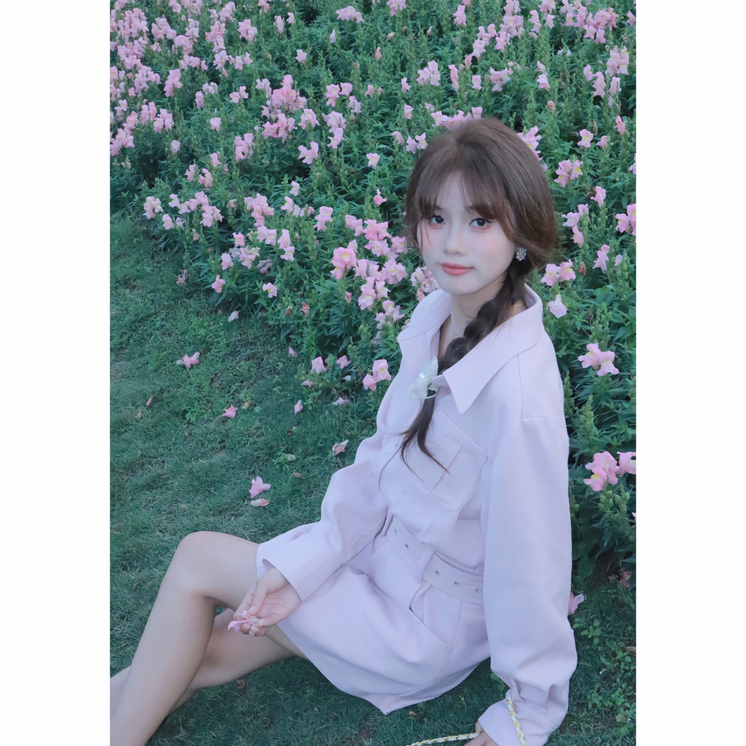 【樱桃小个子】春季新款学院风气质显瘦收腰长袖连衣裙女ZR-Q74071