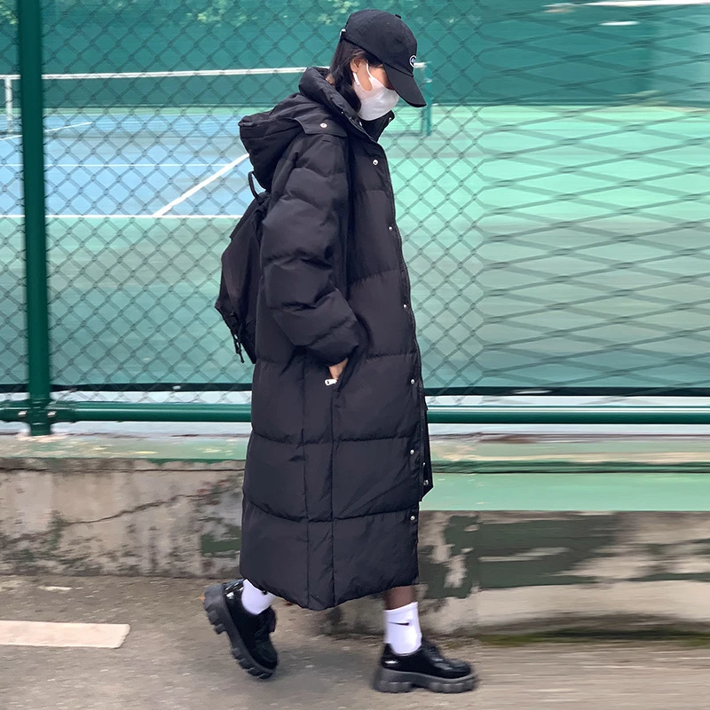 2024爆款棉服女长款过膝新款加厚宽松学生棉袄中戏棉衣冬季外套潮