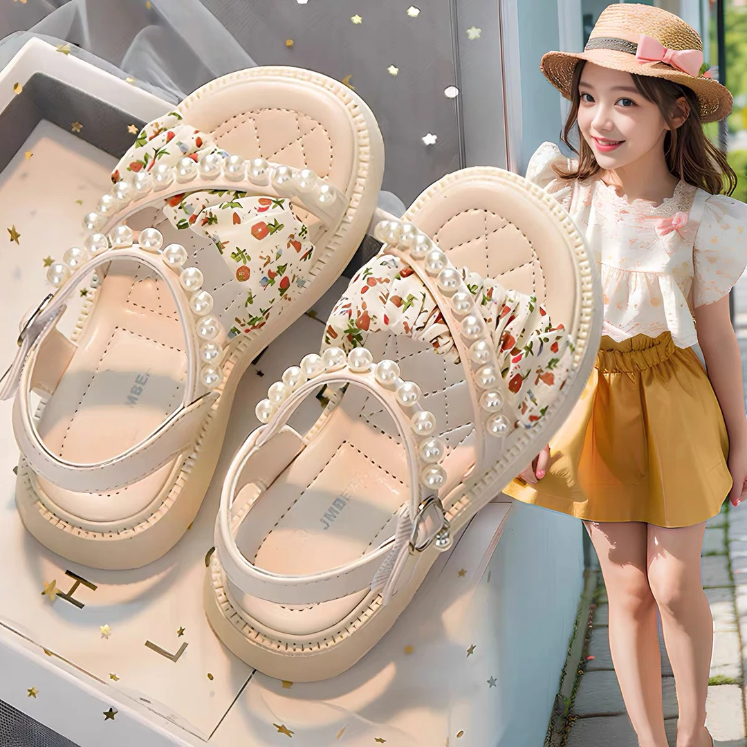 ABC女童百搭2025夏季新款中大童软底儿童鞋女孩公主时尚沙滩鞋子