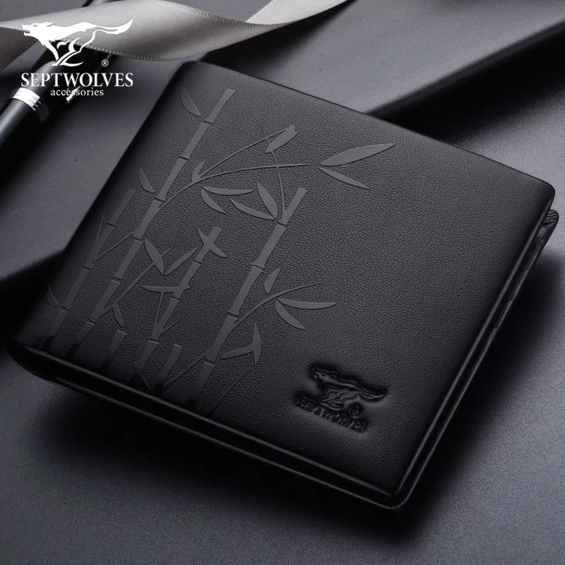 七匹狼真皮男士钱包短款正品软皮多功能新款牛皮高档皮夹钱夹卡包