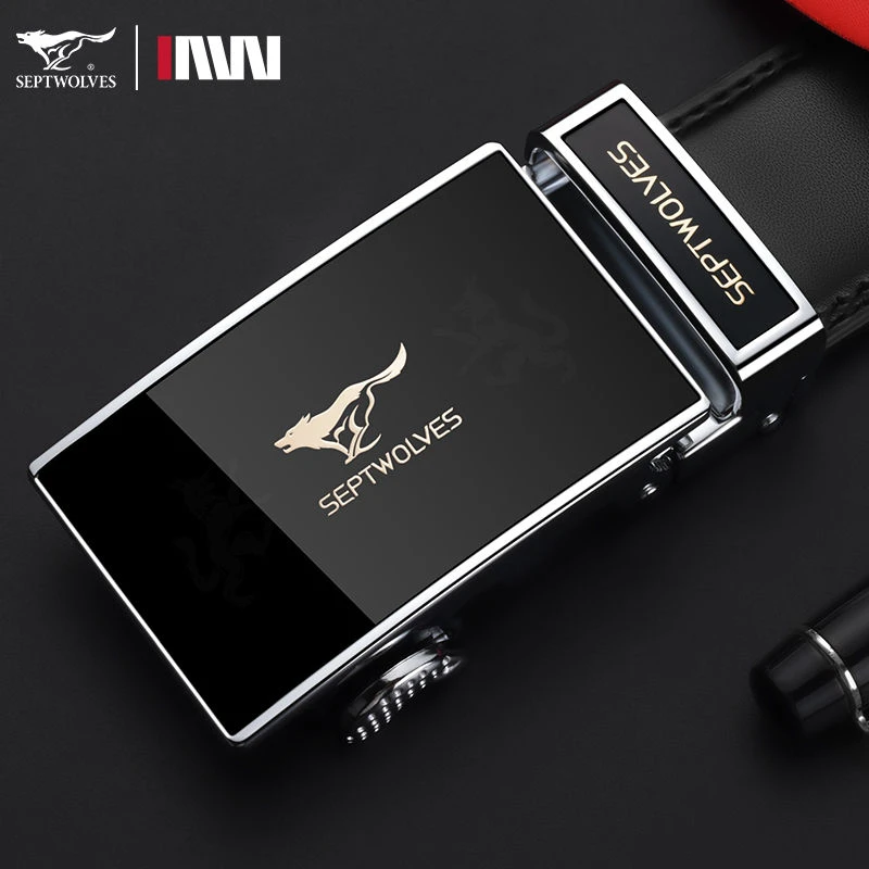 七匹狼男士皮带真皮自动扣新款正品高档男款时尚百搭休闲牛皮腰带