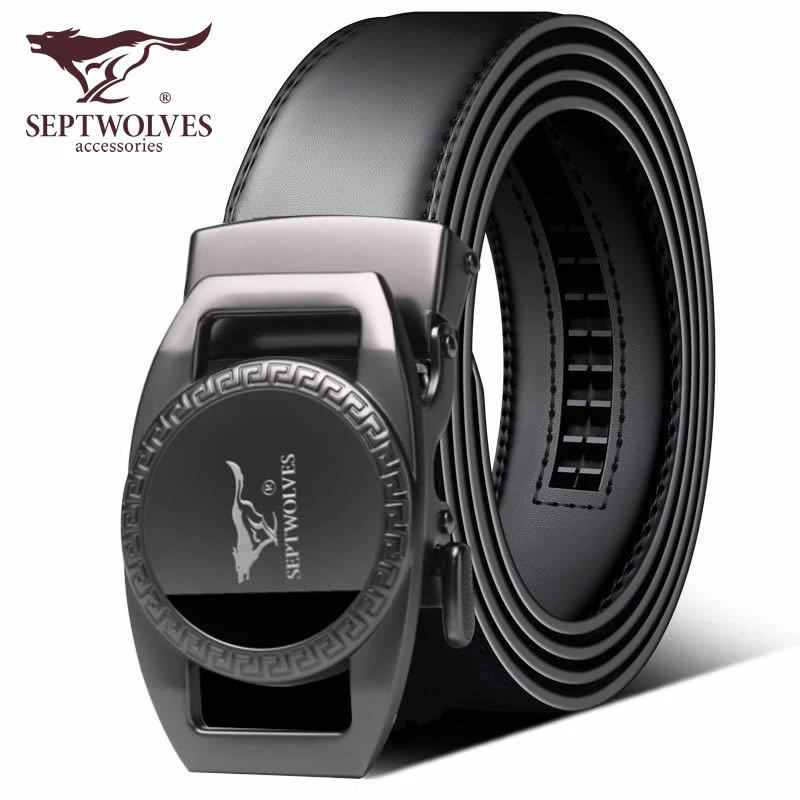 七匹狼男士皮带真皮自动扣新款正品高档男款时尚百搭休闲牛皮腰带