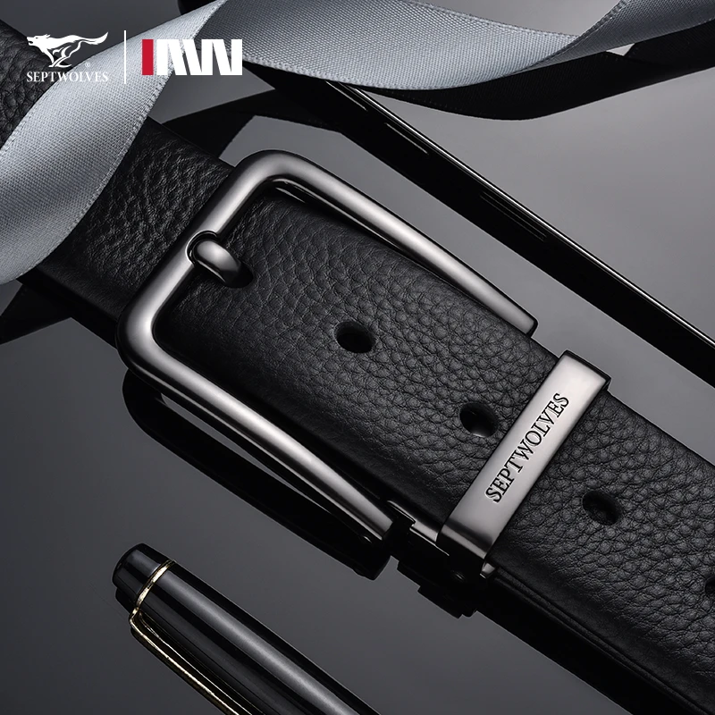 七匹狼男士皮带真皮潮流新款正品高档男款百搭休闲头层牛皮裤腰带