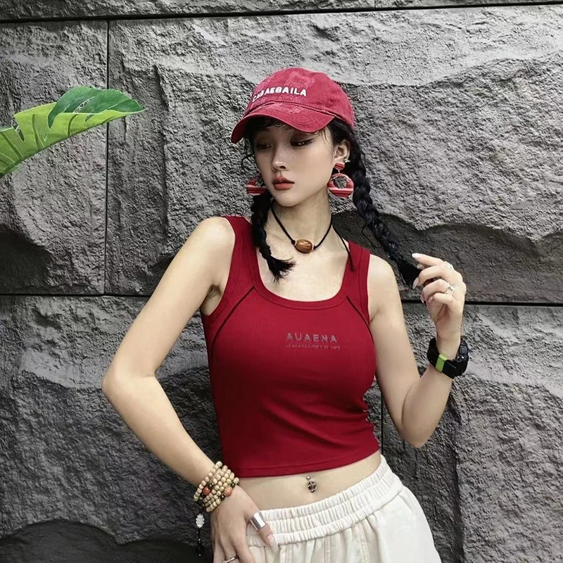 纯色短款打底美背流行韩式女内搭辣妹运动韩版百搭背心- 8333-1