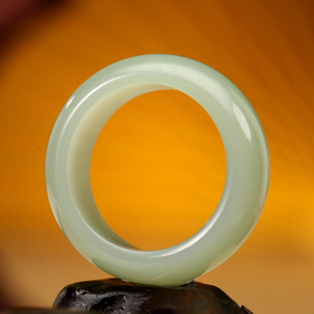 【德巧家】和田玉粉青戒圈 高品玉质温润细腻