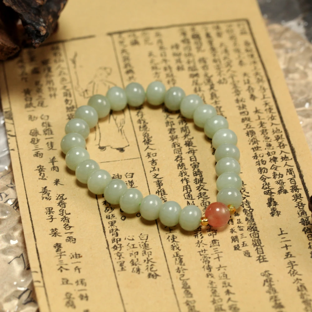 【德巧家】和田玉且末算盘珠单圈手串