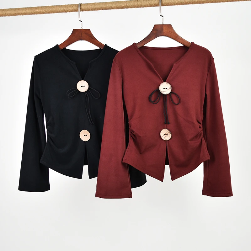 2024秋冬新款舞蹈服女显瘦喇叭袖形体服上衣中国现代古典舞练功服