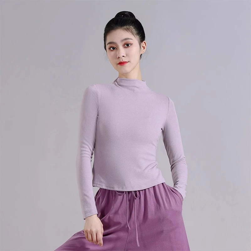 2024秋冬新款半高领显瘦舞蹈服女长袖形体服古典舞现代舞练功服