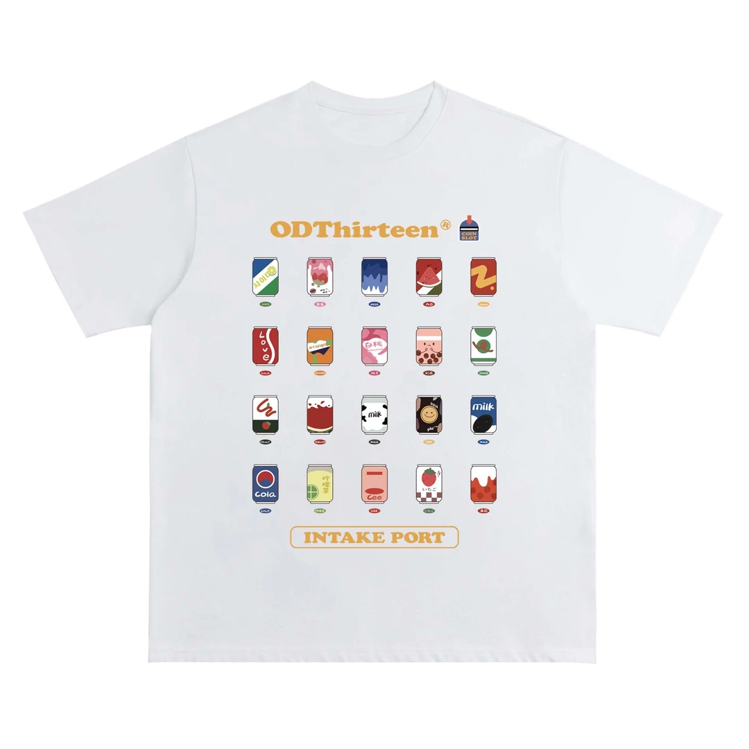 老狗十三【快乐贩卖机】休闲纯棉短袖T恤 美式街头复古短袖男女同款