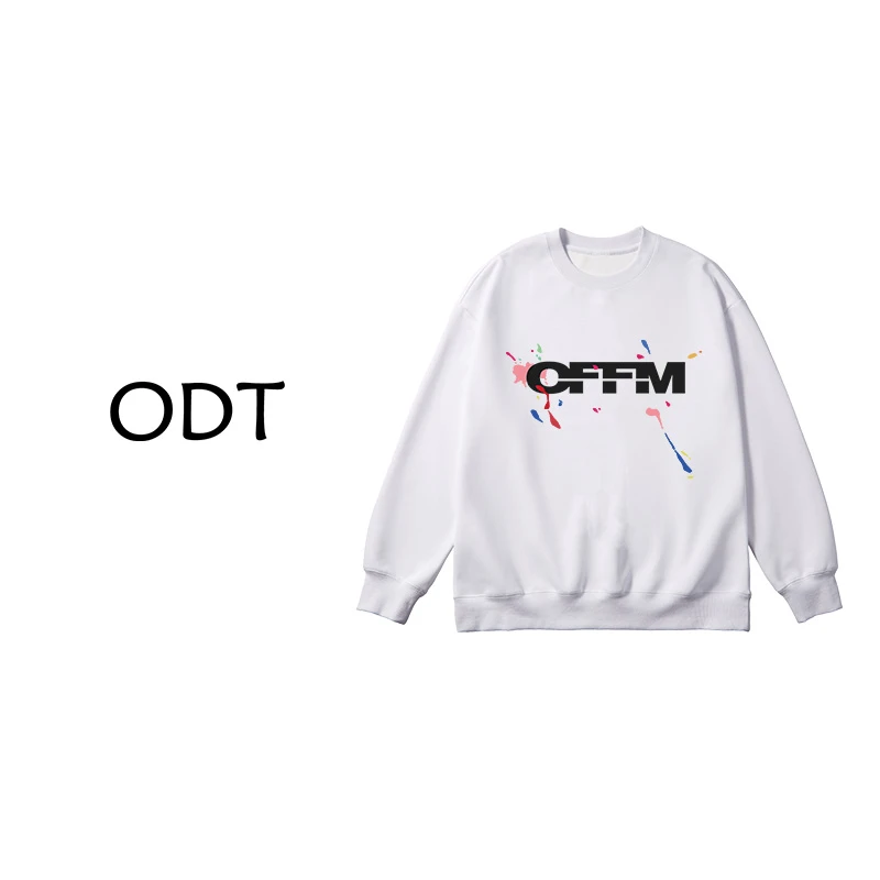 老狗十三【泼墨字母】圆领卫衣 宽松卡通印花重磅卫衣男女同款