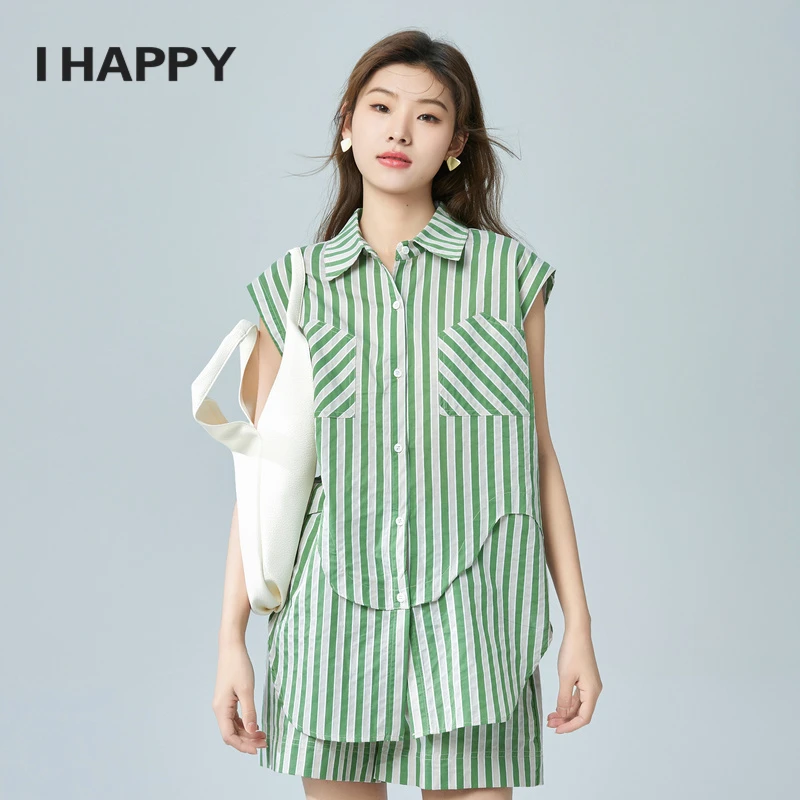海贝夏季穿搭套装两件套衬衫士H3H04AW035