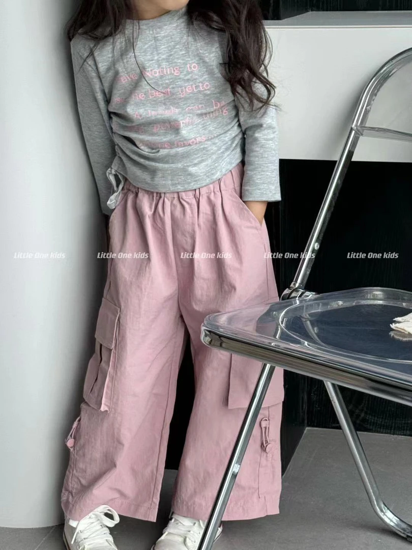 243-LO-88939灰色  童装2024年秋季新款儿童字母抽绳上衣