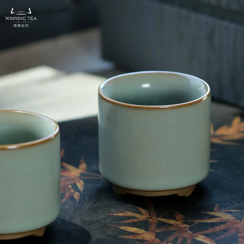 问鼎汝瓷鼎峰系列天青甲辰三足杯（单杯）