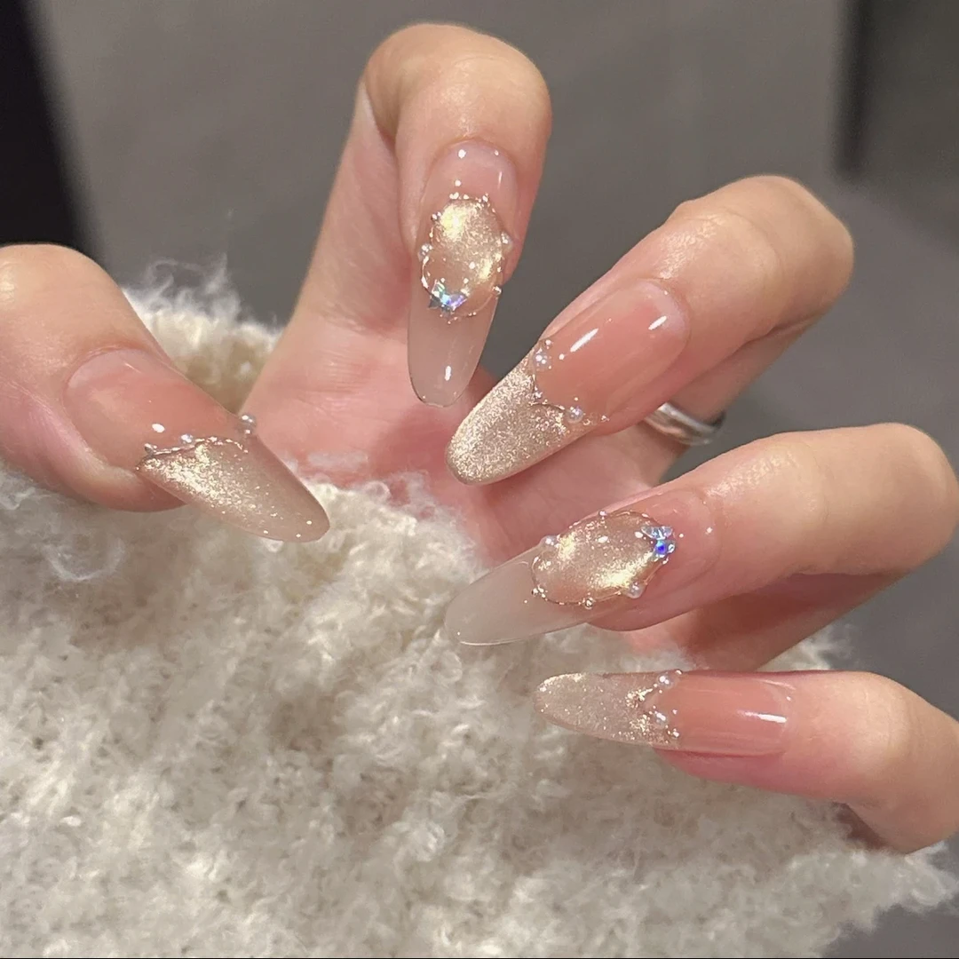 【纸醉金迷】时尚清新纯欲高级感成品美甲穿戴式手工穿戴甲