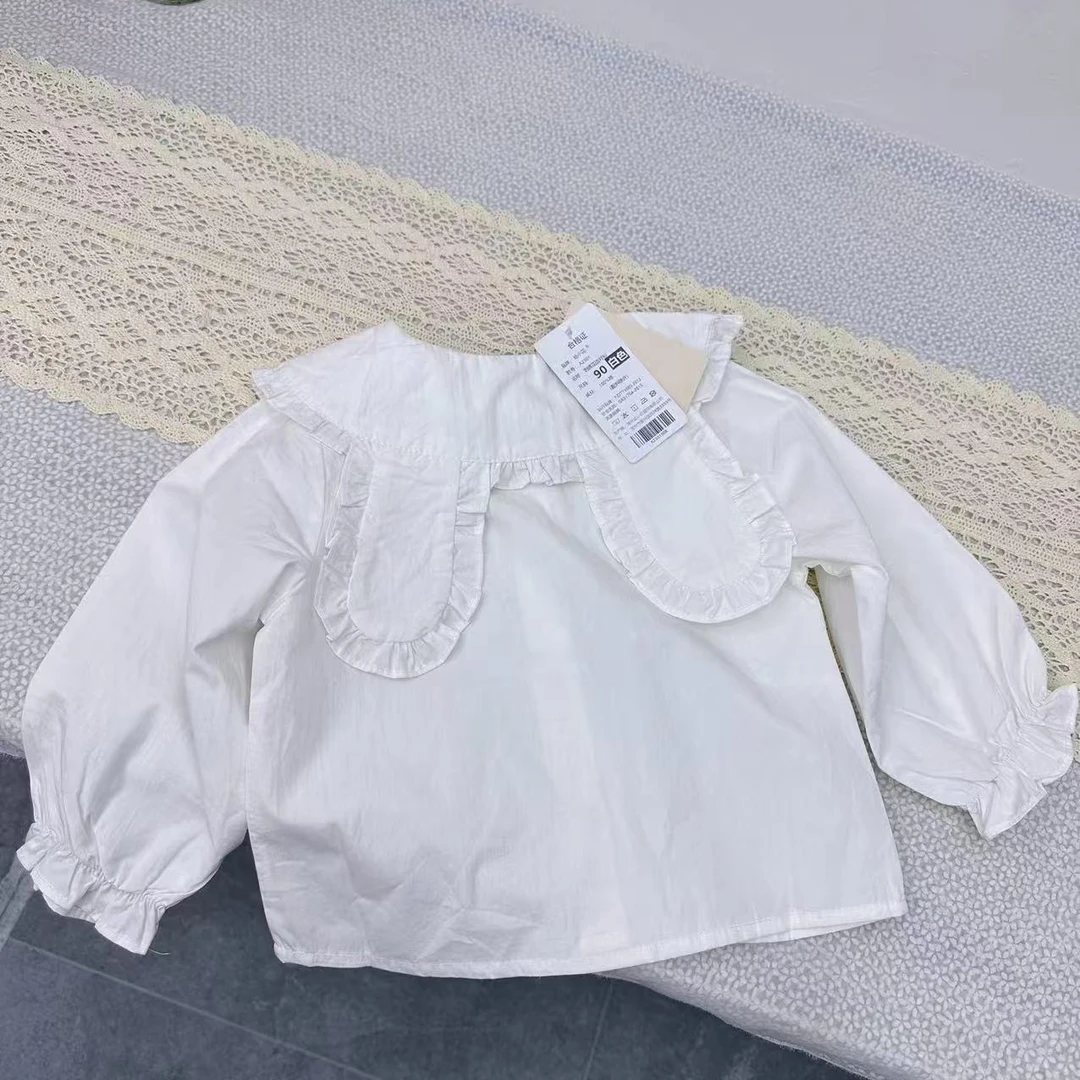 兔耳朵纯棉衬衫女宝