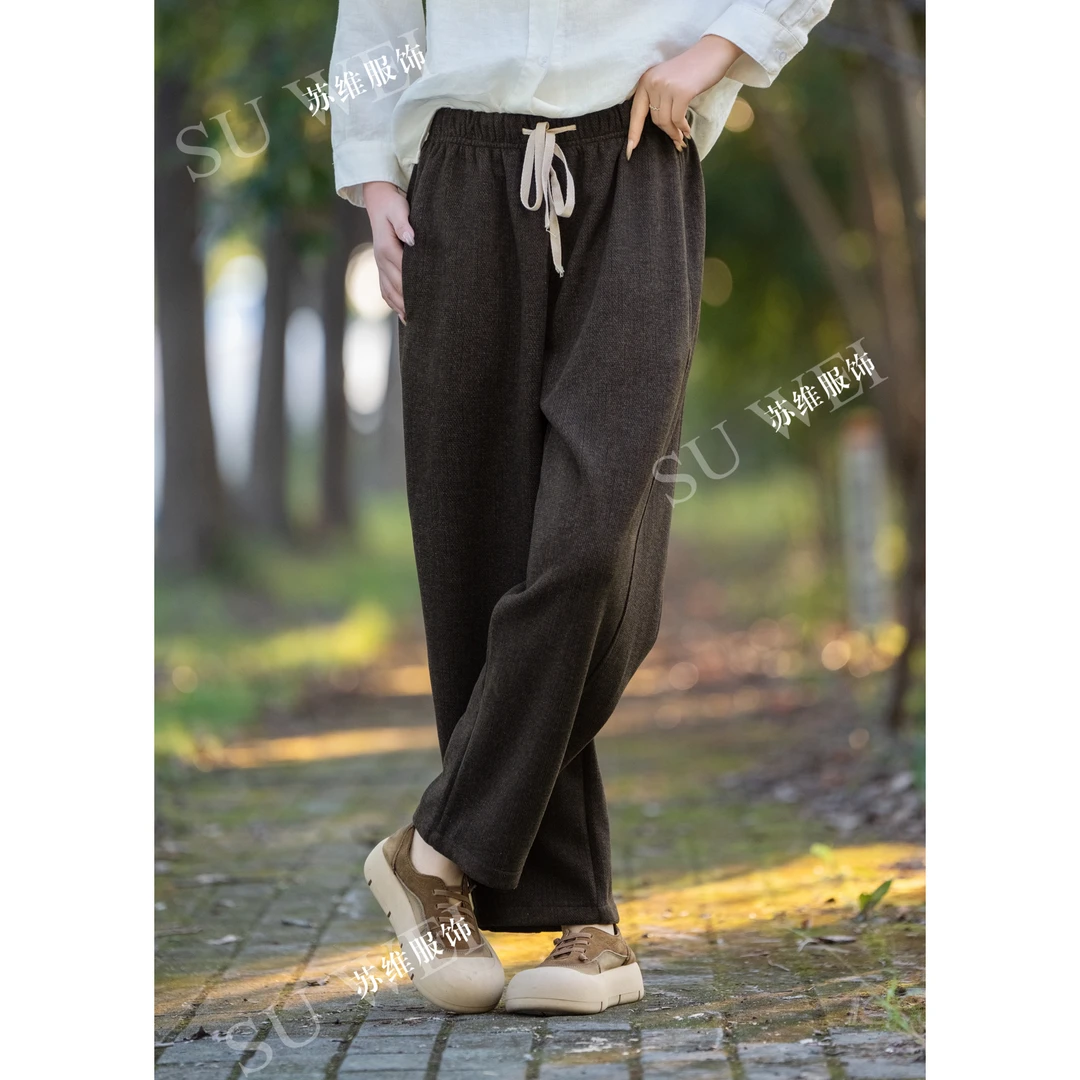 88196【垂坠裤】羊毛百搭休闲加厚秋冬时尚宽松抽绳保暖秋冬