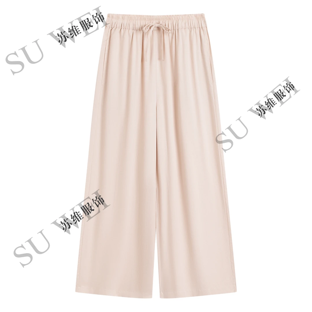 2109天丝亚麻休闲裤百搭宽松复古时尚高腰中国风九分裤