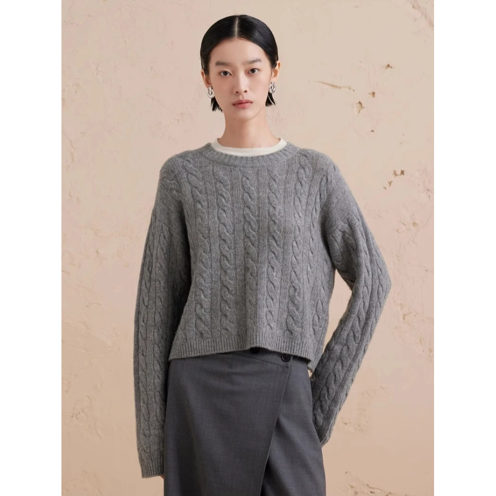 【可宝推荐】假两件绞花针织毛衣TTLDZ8824