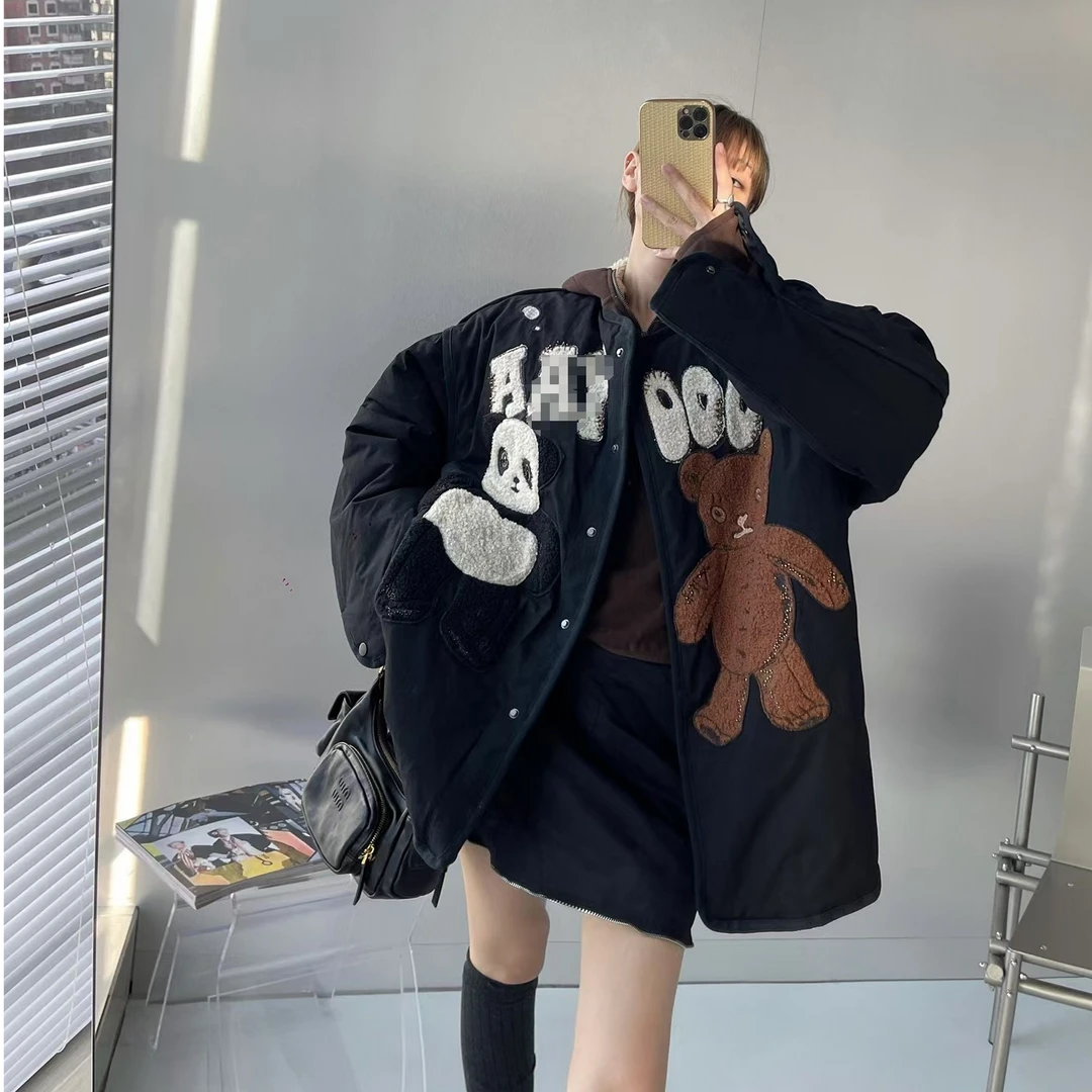 BLX--24秋冬新款小众设计款小熊刺绣外套
