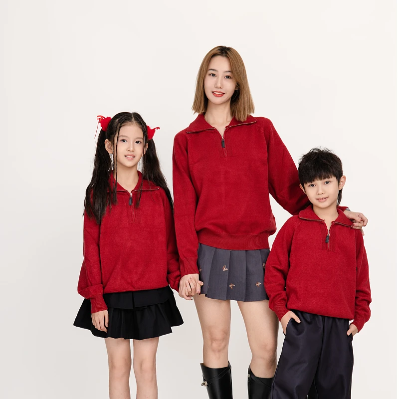 24年秋冬网红爆款翻领加厚高弹力彩点绒保暧性超好一家三口四口亲