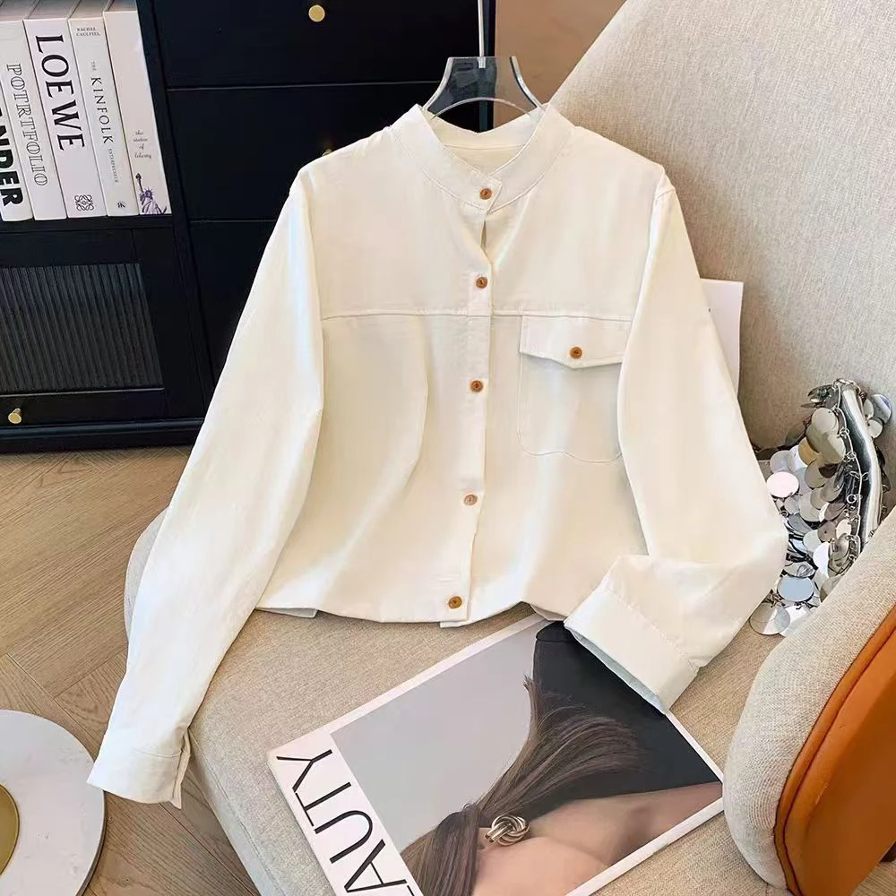 小个子复古立领工装短外套女2024秋季新款设计感小众chic夹克上衣