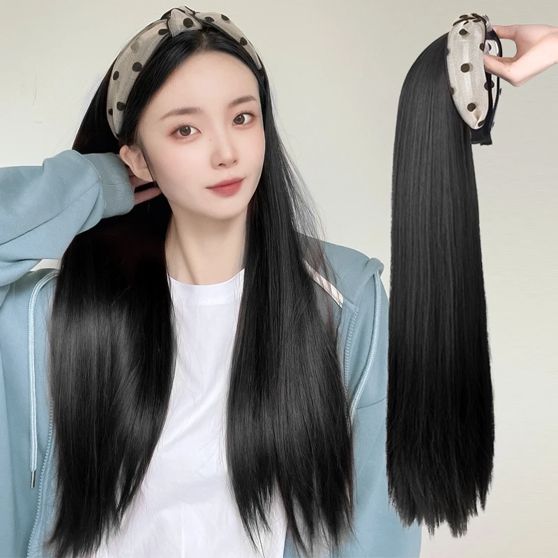 假发女长发夏发箍一体式长直发u型半头套自然无痕网红全头套假发