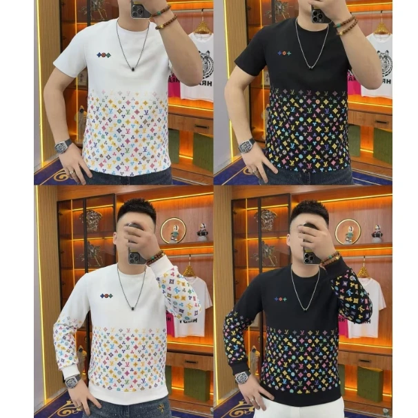 7857 渐变彩花半袖【9996长袖】 T恤潮款时尚欧货非凡潮男品质