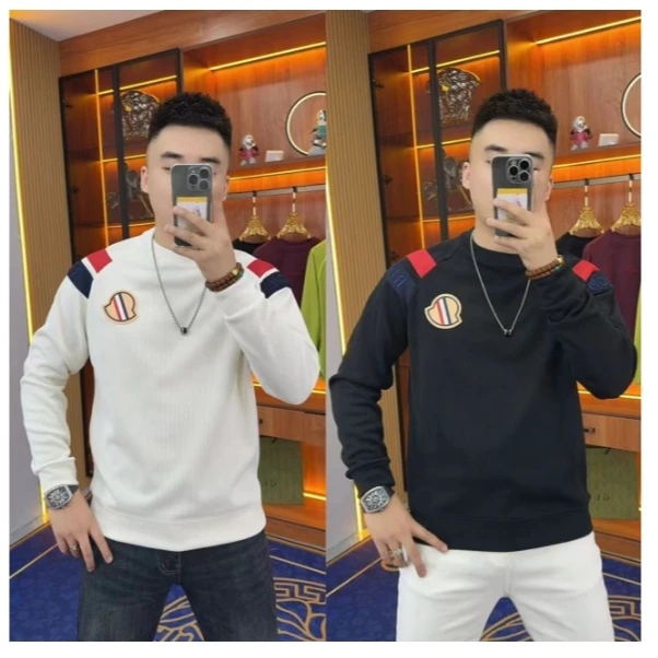 F550 红蓝织带卫衣 男士长袖时尚休闲秋冬套头百搭