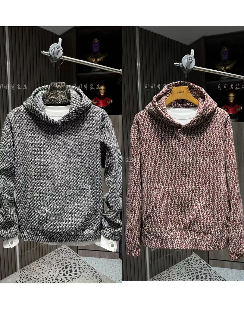 （ 闹闹男装 ）88085灰色百搭时尚韩版高智淡人风连帽宽松长袖卫衣