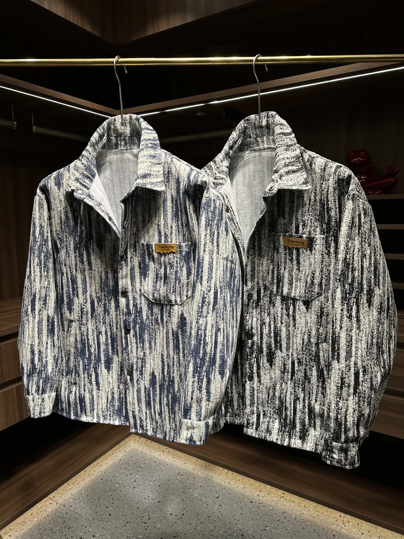 （闹闹男装）休闲春季新品潮流高街扎染设计师美式小香风夹克外套