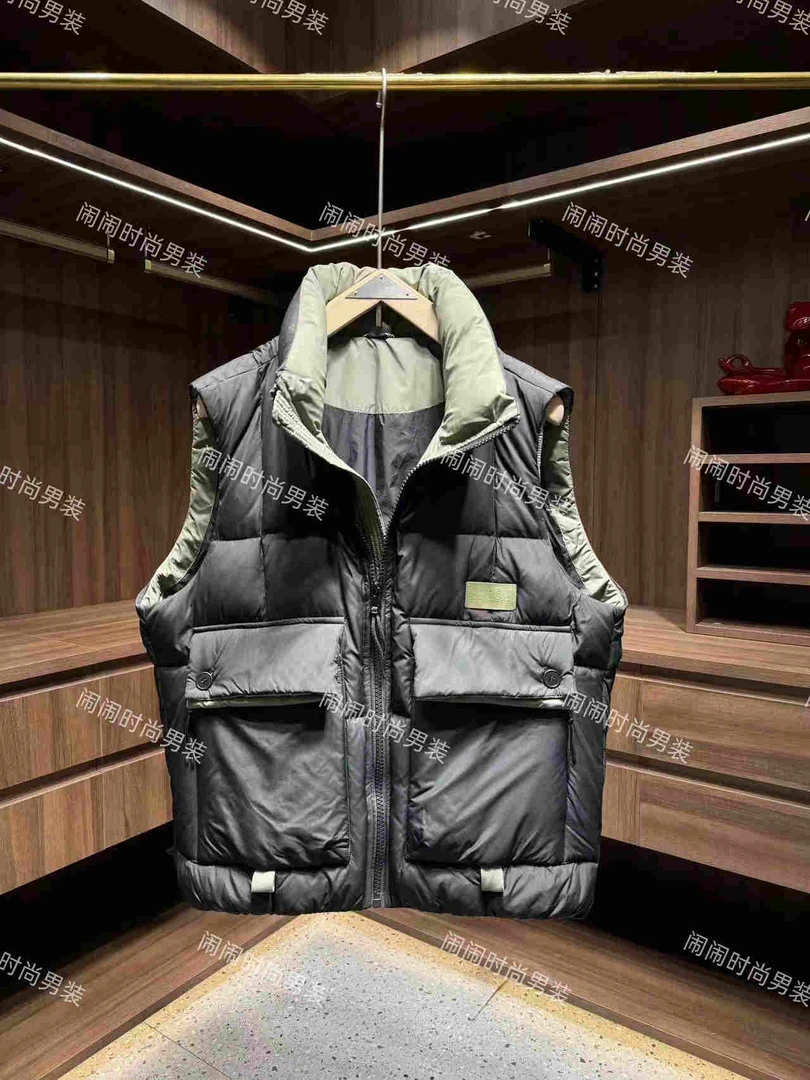 2F703冬季新款高智淡人纯色大兜设计韩版时尚百搭休闲羽绒马甲