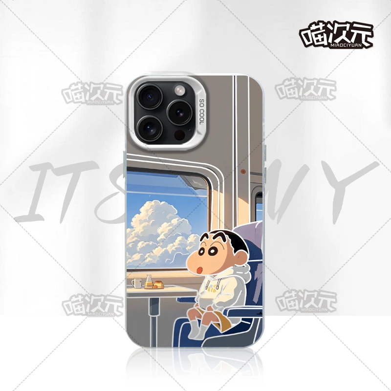 蜡笔小新新款彩银渐适用创意动漫苹果16华为一加12小米手机防摔壳