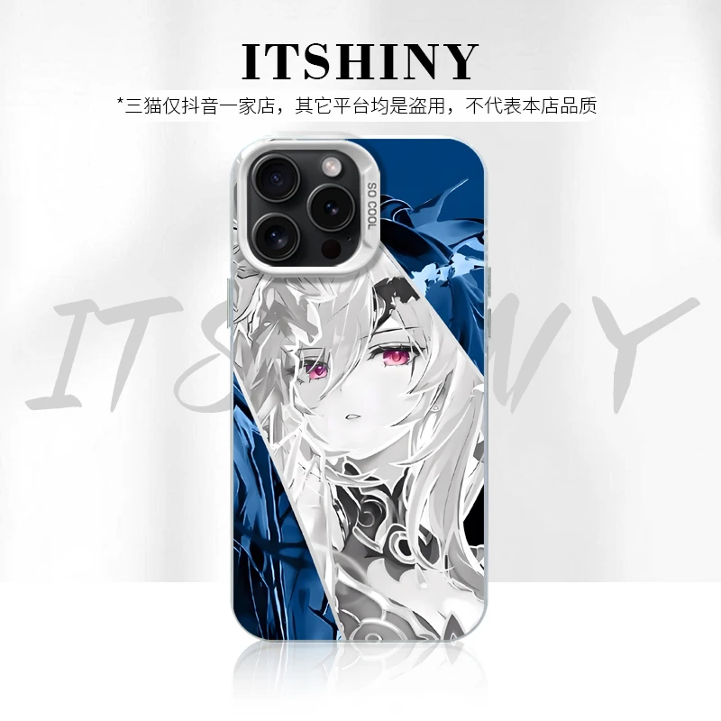 镜流崩铁线条镂空适用创意动漫苹果15华为一加12小米手机防摔壳