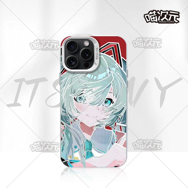 可爱初音新款彩银适用创意动漫苹果15华为一加12小米手机防摔壳